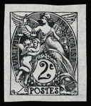 N°107 à 111, série de 5 essais en noir avec valeur