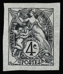 N°107 à 111, série de 5 essais en noir avec valeur