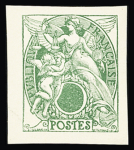 N°107 à 111, série de 5 essais en noir sans valeur