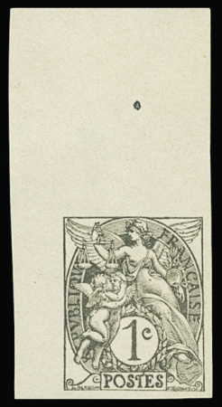 N°107 non dentelé avec grand coin de feuille, nsg,