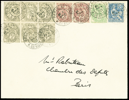 N°107, bloc de 6 + 108 en paire + 111 + 114 OBL CA