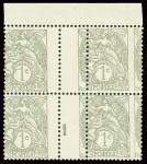 N°107, bloc de 4 interpanneau Millésime 1 avec var