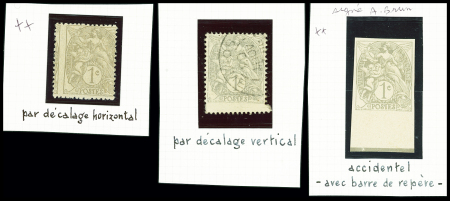 N°107, non dentelé accidentel avec barre de repère