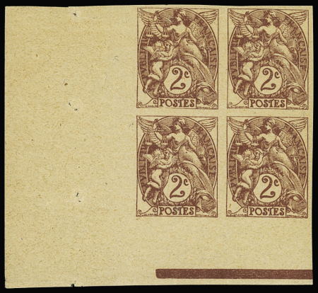 N°108c, bloc de 4 ND sur papier GC, bloc de 4, *, 