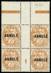 Lot d'annulés (10 dont un bloc de 4 millésime 1)