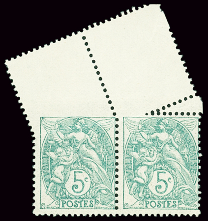 N°111 en paire avec variété de pliage dans le BDF 