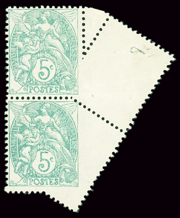 N°111 en paire verticale à variété de piquage par 