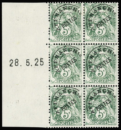 Préo n°41B, bloc de 6 avec date à gauche 28.5.25, 