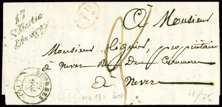 Cursive "17 ST Martin d'Auxigny" + T15 Bourges (18