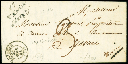 Cursive "17 ST Martin d'Auxigny" + T15 Bourges (18