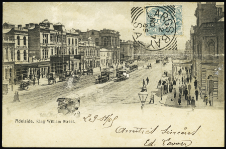 N°111 OBL CAD carré "Largs Bay SA" (1905) sur cart