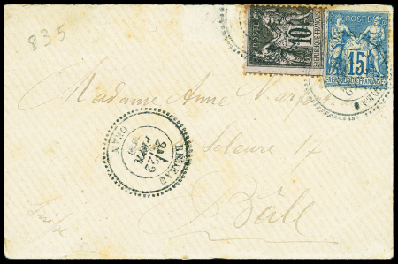 N°89 + 90 OBL CAD perlé D5 "Bedeau Oran" (1888) su