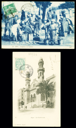 2 cartes postales AFF n°111 et 159 OBL CAD perlés