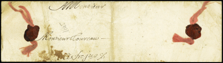 Lettre de Monaco pour Fréjus (1645) avec 2 cachets