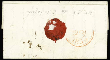 Lettre avec marque d'entrée encadrée "Pays d'Outre