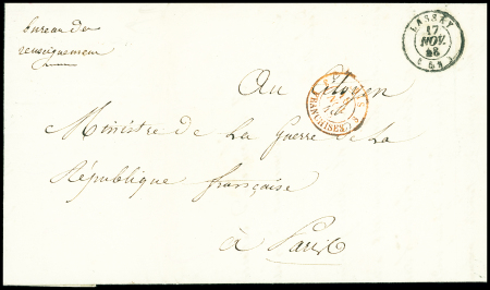 Lettre en franchise avec CAD Lassay 17 nov 48 + CAD