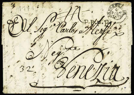 GIRONDE Lettre de Bordeaux pour Venise avec petite