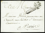 Lettre de Bordeaux pour Paris avec port-payé orné 