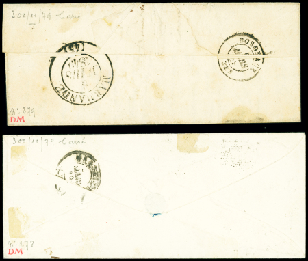 2 lettres AFF n°3 OBL grille + T15 "Beaumont du Pé