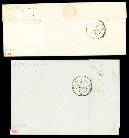 3 lettres AFF n°4 OBL grille + T15 et 1 lettre AFF