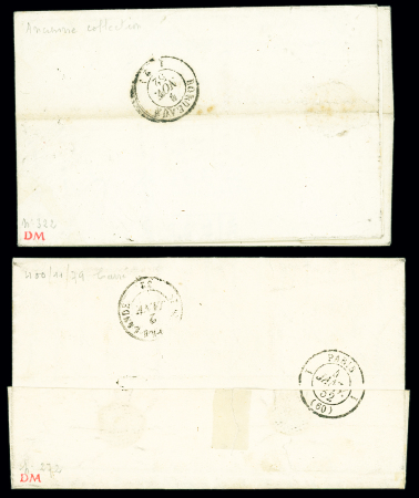 3 lettres AFF n°4 OBL grille + T15 et 1 lettre AFF