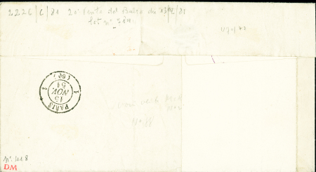 N°4 OBL grille + T15 Gonesse (1851) sur lettre adr