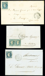 3 lettres AFF n°4 OBL PC 850 + T15 "Chambon-s-Voue