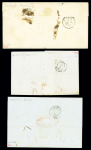 3 lettres AFF n°4 OBL PC 850 + T15 "Chambon-s-Voue
