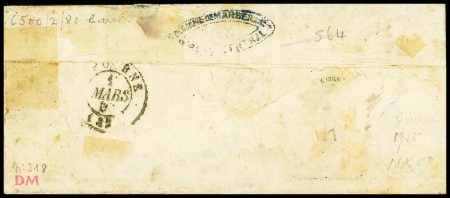 N°10b 25c bleu, grand BDF avec filet d'encadrement