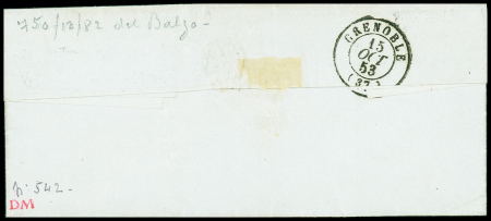 N°10 OBL PC 3463 + cursive "37 Valbonnais" + T15 "