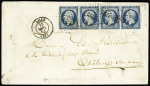 N°10, bande de 4 horizontale OBL PC 1727 + T15 "Lille