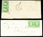 2 lettres locales AFF n°12 en paire OBL PC 1019 +