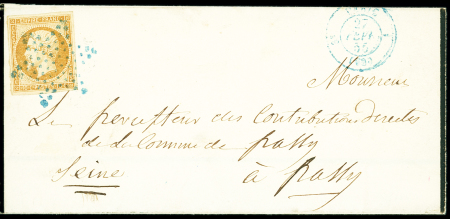 N°13 OBL étoile muette bleue + CAD bleu "3e Paris