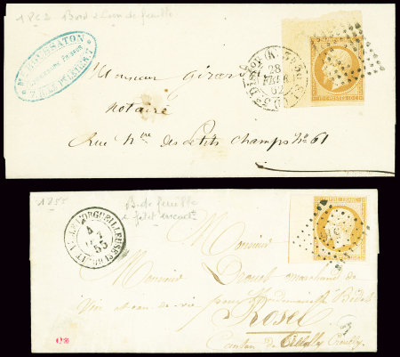 2 lettres locales : n°13, BDF, OBL PC 516 + T15" B