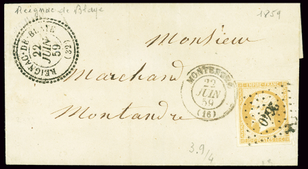 N°13 OBL PC 2640 + T22 "Reignac de Blaye (32)" (Gi