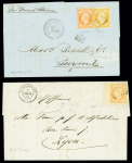 4 lettres : n°13 + 16 OBL PC 3766 + T22 "Alexandre