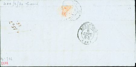N°14 OBL PC 255 + T13 "Barentin (74)" (Seine-infér