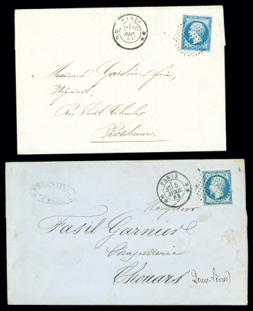5 lettres AFF n°14 OBL rond de pointillés + diver