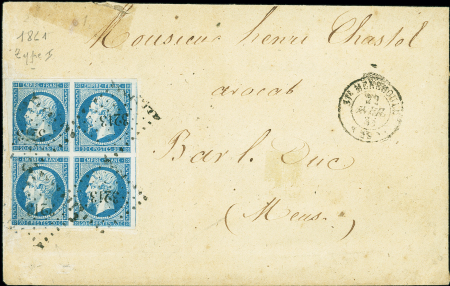 N°14 en bloc de 4 OBL PC 3213 + T15 "Ste Menehould