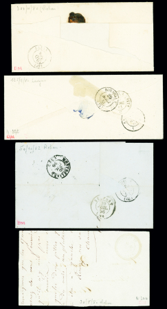 13 lettres AFF n°14 avec OBL diverses dont PC + CA