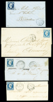 13 lettres AFF n°14 avec OBL diverses dont PC + CA