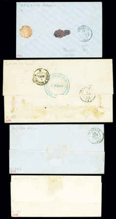 13 lettres AFF n°14 avec OBL diverses dont PC + CA