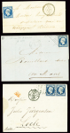 13 lettres AFF n°14 avec OBL diverses dont PC + CA
