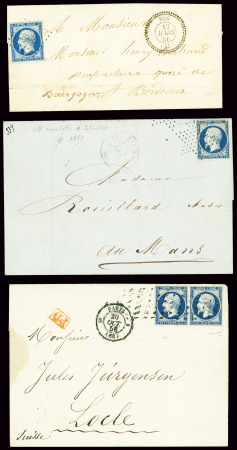13 lettres AFF n°14 avec OBL diverses dont PC + CA