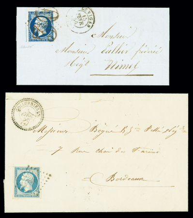 13 lettres AFF n°14 avec OBL diverses dont PC + CA