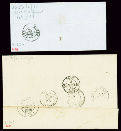 13 lettres AFF n°14 avec OBL diverses dont PC + CA