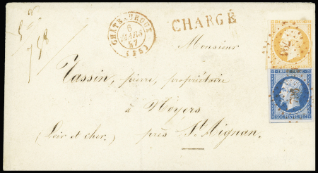 N°14 + 16 OBL PC 796 rouge + T15 "Chateauroux (35)