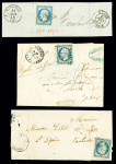 N°15 25c bleu sur 4 lettres et 1 fragment de La Capelle