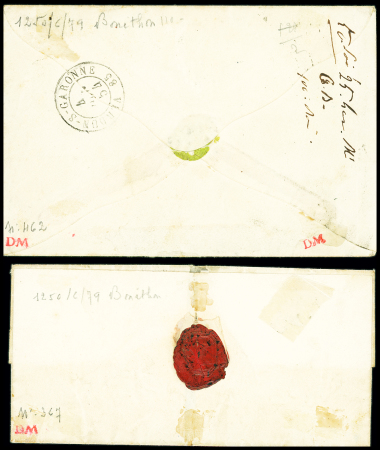 N°15 25c bleu sur 4 lettres et 1 fragment de La Capelle