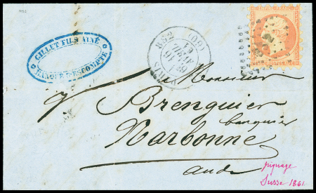 N°16a 40c orange vif, piquage Susse, OBL losange d